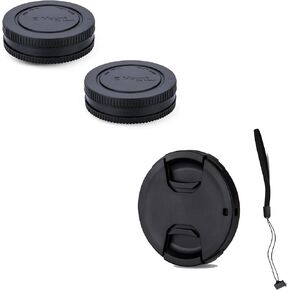 JJC 2-Pack E Mount Body Cap Rear Lens Cover & 40.5mm Front Lens Cap for Sony ZV-E10 II ZVE10 A6700 A6100 A6000 A7C II A7CII A7C ZV-E1 with Sony 16-50mm Kit Lens or FE 28-60mm Kit Lens and More