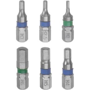 HARFINGTON 6pcs Hex Screwdriver Bit 2-6mm 1/4" Hex Shank 1" Length S2 Steel Magnetic Power Drill Bits