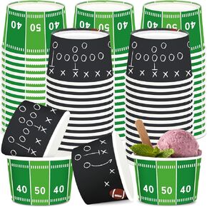 Qyeahkj 120Pcs Football Birthday Snack Bowls Disposable Paper Ice Cream Soup Chili Bowl 8oz Football Snack Dessert Treat Bowl Cup for Sport Game Day BBQ Picnic Household Party Supplies Decor in Kuwait