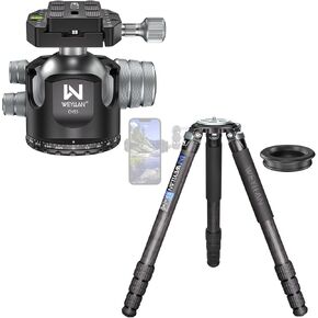 Heavy Duty Carbon Fiber Camera Tripod + Low Profile Ball Head 55mm 360 Panoramic Head