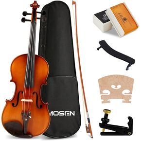 MOSEN 4/4 Violin for Beginner Fiddle Solid Wood for professional Beginners Adults Kid, Lightweight Hard Case for Beginners, Violin case, Rosin, Bridge, Fine tuner, Bow, Shoulder rest
