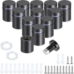 Sumnacon 12 Pcs 1/2 x 1 Inch Stainless Steel Standoffs-Sturdy Stand Off Wall Mounts for Glass Acrylic Picture Frame, Standoff Screw for Home Office Store, Black in Kuwait