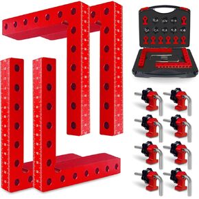 90 Degree Clamp Corner Clamp - Right Angle for Woodworking 4 Pack 5.5"x 5.5" Aluminum Alloy Woodworking Corner Clamps Wood Working Tools and Equipment L Square Aluminum Angle Clamp Tool #2