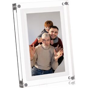 Acrylic 7 Inch Digital Picture Frame with 1GB Memory and 1500mAh Internal Battery, Acrylic Video Frame for Video with Sound. Treasuring Every Memory