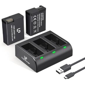 LP 2-Pack Batteries for GoPro Hero 13, 3-Channel Battery Charger Station, 2100mAh Large Capacity, Hero 13 Replacement Batteries Compatible with GoPro 13 Hero Black