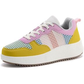 Kyedoo Women's Platform Chunky Sneakers Comfortable Casual Fashion Lace-up City Travel Walking Shoes