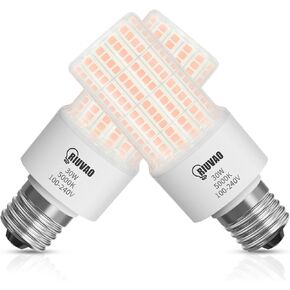 Led Light Bulb, Equivalent 250w Led Bulbs 30w 3750 Lumen Super Bright 5000K Cool Daylight White Non-dimmable Waterproof Led Corn Light Bulb E26/E27 Medium Base for Indoor Led Llight Bulbs Pack of 2