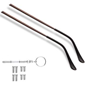 Metal Glasses Replacement Temple, Eyeglass Arms Legs Replacement, Glasses Repair Kit Universal Eyeglasses Replacement, DIY Temples for Glasses with Screws(1 Pair, Black)