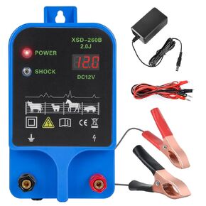 Electric Fence Charger, 2 Joules/10.5kV-Electric Fence for Livestock, Electric Fence for 6.32 Mile/50 Acres, Plug-in Electric Fence Power Supply for Wildlife Prevention, Farm, Poultry,Garden