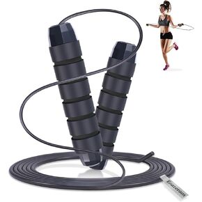 Jump Rope for Women Men Kids, Adjustable Skipping Rope with Ball Bearings, Professional Jumping Rope with Foam Handles, Tangle-Free Rapid Speed Jump Ropes for Fitness Workout Boxing Exercise