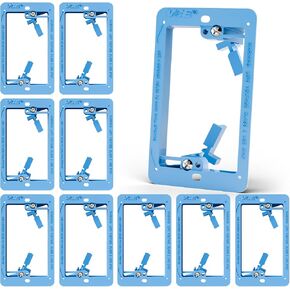 VCE Low Voltage Mounting Bracket Single Gang Wall Plate, Flush Low Voltage Box for Network, HDMI, Coaxial, Speaker, Telephone Cables, Blue, 10 Pack