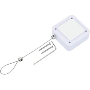 PATIKIL 6.6 ft Retractable Remote Control Tether, Security Cable Lanyard Lock with Double Sided Adhesive & Screw for TV Remote Control Gaming Controller, White(Lock Buckles)