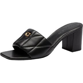 Coach Women's Holly Block Heel Sandal Platform, Charcoal/Black, 8