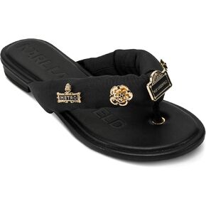 KARL LAGERFELD Women's Everyday Cushioned Insole Celin Floral-Flat Slide Sandal