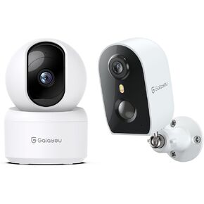 GALAYOU Security Cameras Wireless Outdoor - 2K Battery Powered WiFi Surveillance Indoor Camera for Home Security AI Motion Alert with Siren Spotlight Color Night Vision, Waterproof, Cloud/SD Storage
