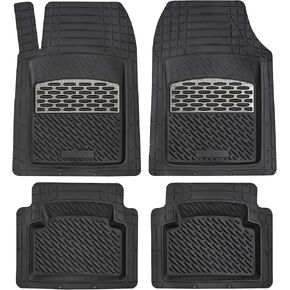 K&K Auto Accessories 3D Sapphire Carbon Deep Dish Universal Floor Mats for Cars SUVs Minivan Truck