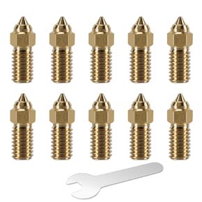 15PCS 0.4mm Nickel Plating Copper Alloy Nozzles, 3D Printer Parts High Temperatue Wear Resistance Extruder Hotends Nozzle Kit for Elegoo Neptune 4 Max, Neptune 4 Plus