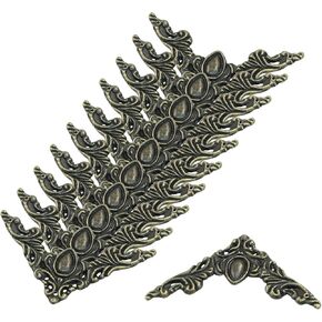 32pcs حامي الزاوية المعدنية عتيقة ، حافة الحافة العتيقة ألبومات سكرابوكينغ ، زاوية زخرفية لإطار الصور/مربع المجوهرات (الفضة)