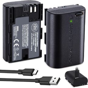 بطارية BM Premium LP-E6P مع شحن USB-C مدمج لـ Canon EOS R ، EOS R5 ، EOS R5 II ، EOS R6 ، EOS R6 II ، EOS R7 Cameras