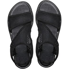 GORGLITTER Women's Mesh Flat Sandals Strappy Slip on Fishnet Open Toe Dressy Slide Sandals