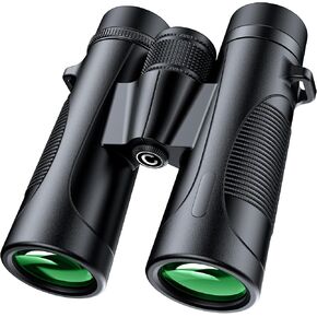 Binoculars for Adults, 10x42 HD High Powered Large Eyepiece FMC Lens BAK4 Prism Wide-Field IPX7 Waterproof Anti-Skid Anti Fog Easy Focus Binoculars for Bird Watching Travel Cruise