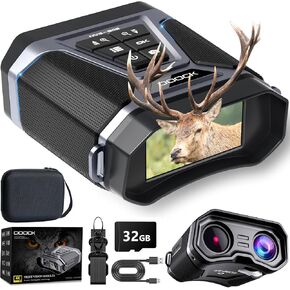 Night Vision Goggles - 4K Night Vision Binoculars with APP Control & GPS, Full HD Video & Photo Recording, Rechargeable Full Color Binoculars for Wildlife, Hunting, and Outdoor Adventures - Grey