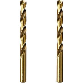 MAXTOOL 9/32" 2pcs Identical Jobber Length Drills HSS M42 Twist Drill Bits 8% Cobalt Fully Ground Golden Straight Shank Drills; JBF42G10R18P2