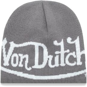 Von Dutch Women's Beanie - Soft Classic Cuffed Skull Cap with Embroidered Logo - Cozy Knitted Winter Beanie Hat for Women