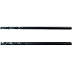 MAXTOOL 1/4"x12" 2pcs Identical Aircraft Extension Drills HSS M2 Extra Long Deep Twist Drill Bits Straight Shank Fully Ground Black; ACF02B12R16P2