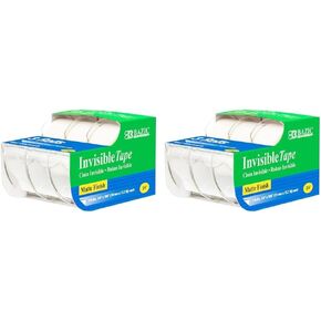 BAZIC Invisible Tape w/Dispenser 3/4" X 500", Matte Finish Stationery Tapes Rolls, for Arts Craft Photo Gift Wrapping, (3/Pack), 1-Pack