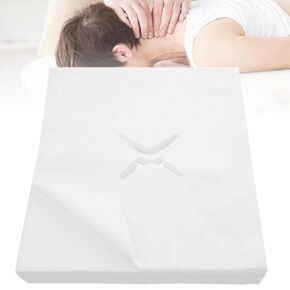 JUSTDOLIFE 200 PCS Disposable Nose Slit Face Covers, Soft Breathable Non-Woven Fabric Massage Face Cradles for Massage Table & Bench Headrests, 19.7 x 15.7 Inches