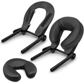 2 Pack Adjustable Massage Table Face Cradle, Black Standard Universal Massage Headrest Cradle with Face Cushion Pillow for Massage Bed Accessories Beauty Spa Massage Equipment
