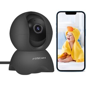 Foscam 3K Pan Camera Security Camera لمراقبة الطفل ، كاميرا الكلاب مع اكتشاف الحركة ، صفارات الإنذار الصوتية ثنائية الاتجاه ، الرؤية الليلية ، تخزين بطاقة Cloud & SD ، متوافقة مع Alexa & Google Home ، R5B-2