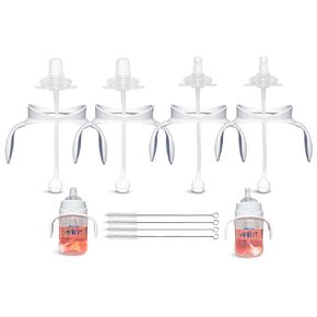كأس Sippy و Cup Cup Conversion Bundle لزجاجات الأطفال المضادة للدورة في Philips | الفطام والانتقال | حلمات السيليكون ، كرة قش مرجحة ، مقابض الزجاجة وفرشاة التنظيف | 4+ أشهر