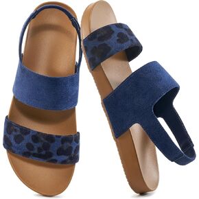 Alicegana Womens Sandals Dressy Comfortable: Summer Elastic Ankle Strap Flat Shoes Walking Beach Sandals for Women 2025