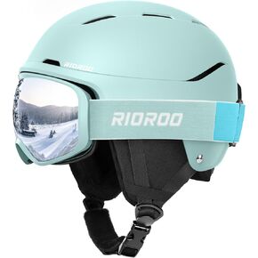 Ski Helmet and Goggles Set, Snowboard Helmet Goggles for Men Women & Youth, Shockproof Snow Helmet Anti Fog OTG Snow Goggles for Skiing Snowboarding