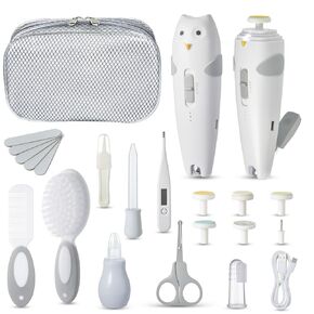 Lictin 26 in 1 Rechargeable Nail Trimmer Electric Set & Lictin Baby Hair Brush and Comb Set