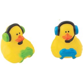 Nikki's Knack Gamer Rubber Duck Bath Toys - 2 Count, Yellow, Unisex, Small, Gaming, 2 Inches, 2.2 Inches, 2 Inches