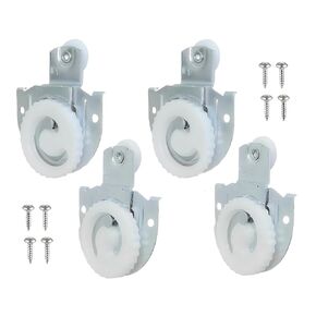 Sliding Closet Door Wheels Hardware Kit, 7/8 inch Wheels Diameters, Smoothly and Quietly Wardrobe Cabinet Rollers Replacement Parts, Upgrade Bearings Top-Roller Kit (8pcs)