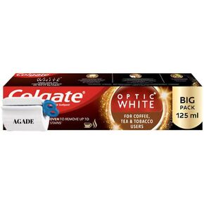 Toothpaste Squeezer and Colgateoptic Whitening Toothpaste for Tea, Coffee and Tobacco Users (4.22 oz)