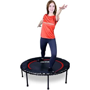Leaps and Rebounds Trampoline للبالغين والأطفال - Rebounder مع مقاطع فيديو للتمرين عبر الإنترنت - للألعاب الخارجية واللياقة البدنية والأنشطة الترفيهية - معدات تمارين القلب الآمنة والهادئة والمتينة in Kuwait
