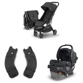UPPAbaby Travel System, Includes Minu V3 Stroller + Mesa V2 Infant Car Seat Combo - Adapters, Car Seat, Base + Infant Insert Included - Jake (Charcoal)