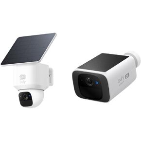 eufy Security SoloCam S220 and E30, Solar Security Camera, Wireless Outdoor Camera, Continuous Power, 2K Resolution, Wireless, 2.4 GHz Wi-Fi, No Monthly Fee