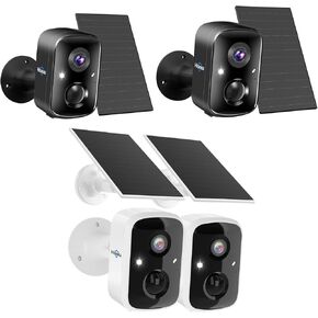 Hiseeu 4pcs C90 Solar Security Cameras Wireless Outdoor