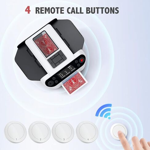 Automatic Card Shuffler and Dealer 2-in-1 MAX VI for 2-12 Players for UNO, Taco Cat Goat Cheese Pizza, Five Crowns Card Games, Poker.Rechargeable, Quiet, with 4 Wireless Draw Buttons(Black) in Saudi Arabia