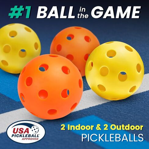 Mayboom Pickleball Paddles Set of 2 or 4, USAPA Approved Pickleball Set with 4 Pickleball Balls and Pickleball Bag, Fiberglass Pickle Ball Rackets 2 Pack for Beginner in Saudi Arabia