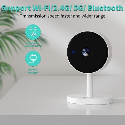 Alaga WiFi Indoor Security Camera, Baby Monitor, AI Motion Detection, 2 Way Audio, Night Vision, Cloud and SD Card Storage, Compatible with Alexa and Google Assistant, with 32G TF Card in Kuwait
