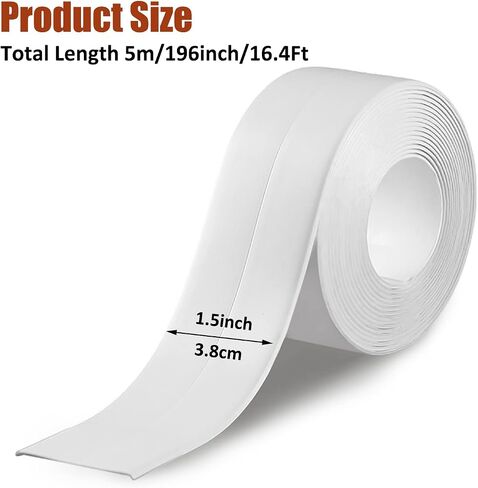 White Caulk Tape Waterproof Self Adhesive,1.5" x 10.5Ft Toilet Caulk Strip Caulking Sealant Tape, Bathtub Caulk Sealing Strip Tape for Bathroom Caulking Tape Shower Caulk Tub Caulk in Saudi Arabia