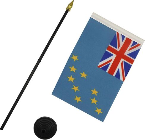 علم طاولة AZ FLAG New Zealand مقاس 4 بوصة × 6 بوصة - علم مكتب New Zeleander - Kiwi مقاس 15 × 10 سم - الجزء العلوي من الرمح الذهبي in Saudi Arabia