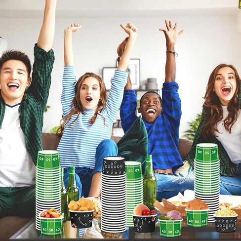 Qyeahkj 120Pcs Football Birthday Snack Bowls Disposable Paper Ice Cream Soup Chili Bowl 8oz Football Snack Dessert Treat Bowl Cup for Sport Game Day BBQ Picnic Household Party Supplies Decor in Kuwait